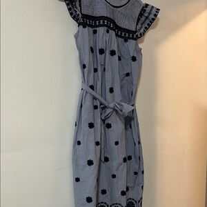 Zara Gray Dress with Black Embroidery